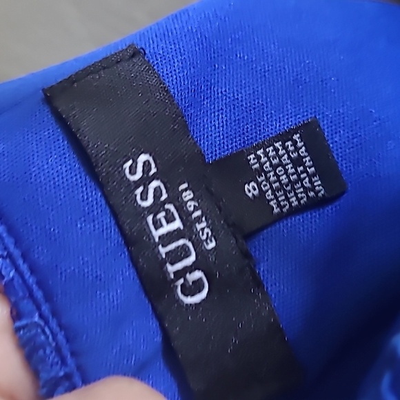 NEW Guess Floral Lace Trumpet Dress, Cobalt Blue, Sz 8 - Picture 5 of 8